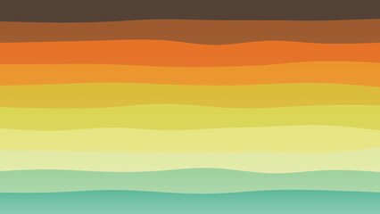 Brown, green and orange coloured wave patterned background with a flowing design