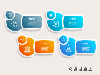 simple infographics timeline business workflow report background with business icon 4 steps for presentation