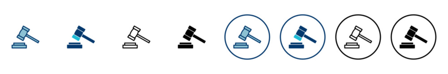 Gavel icon vector isolated on white background. Hammer icon vector. Judge Gavel Auction Icon Vector. Bid