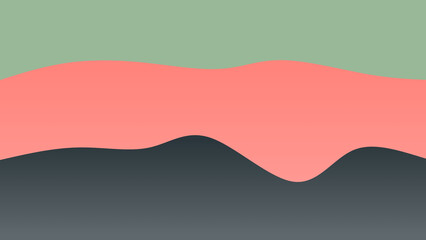 Green, black and pink coloured wave patterned background with a flowing design