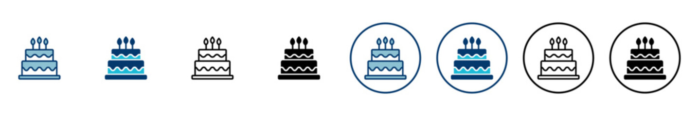 Cake icon vector isolated on white background. Cake vector. Birthday cake icon