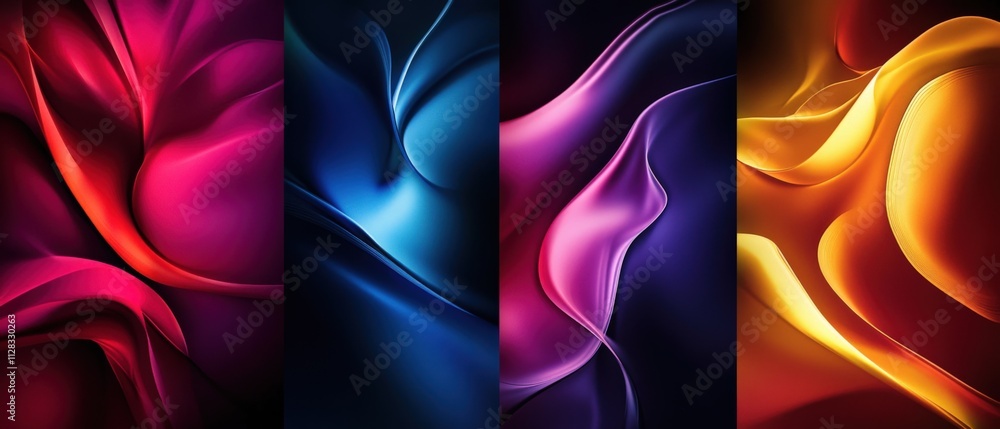 Poster abstract colorful waves with smooth gradients