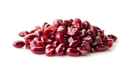 Chopped Kidney beans isolated in white background