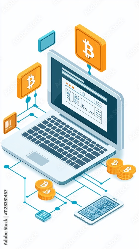 Poster a visual of an automated tax submission system with icons representing security and efficiency