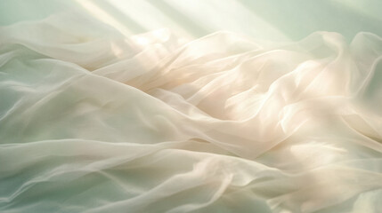 Obraz premium Soft, flowing fabric creates dreamy, ethereal atmosphere with gentle light. delicate texture and subtle colors evoke sense of calm and tranquility