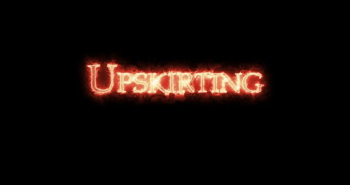 Upskirting written with fire. Loop