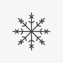 Snowflake icon. Black on white background. Vector illustration