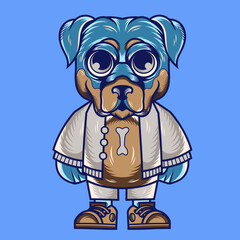 Mascot character design cartoon of rottweiler