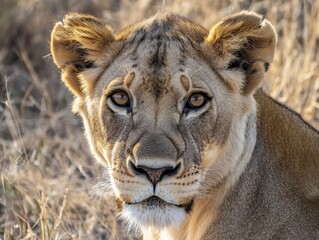 Obraz premium close-up of a lioness in the wild