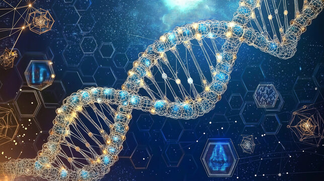 Advanced Genetics Luminous DNA with Tech-Inspired Networks