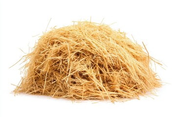 A pile of golden hay, loosely textured. Ideal for rustic, farm, or agricultural themes.