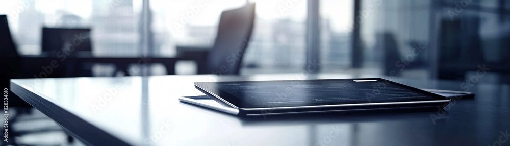 Aufkleber digital interface of a tax verification system displayed on a tablet in a modern office