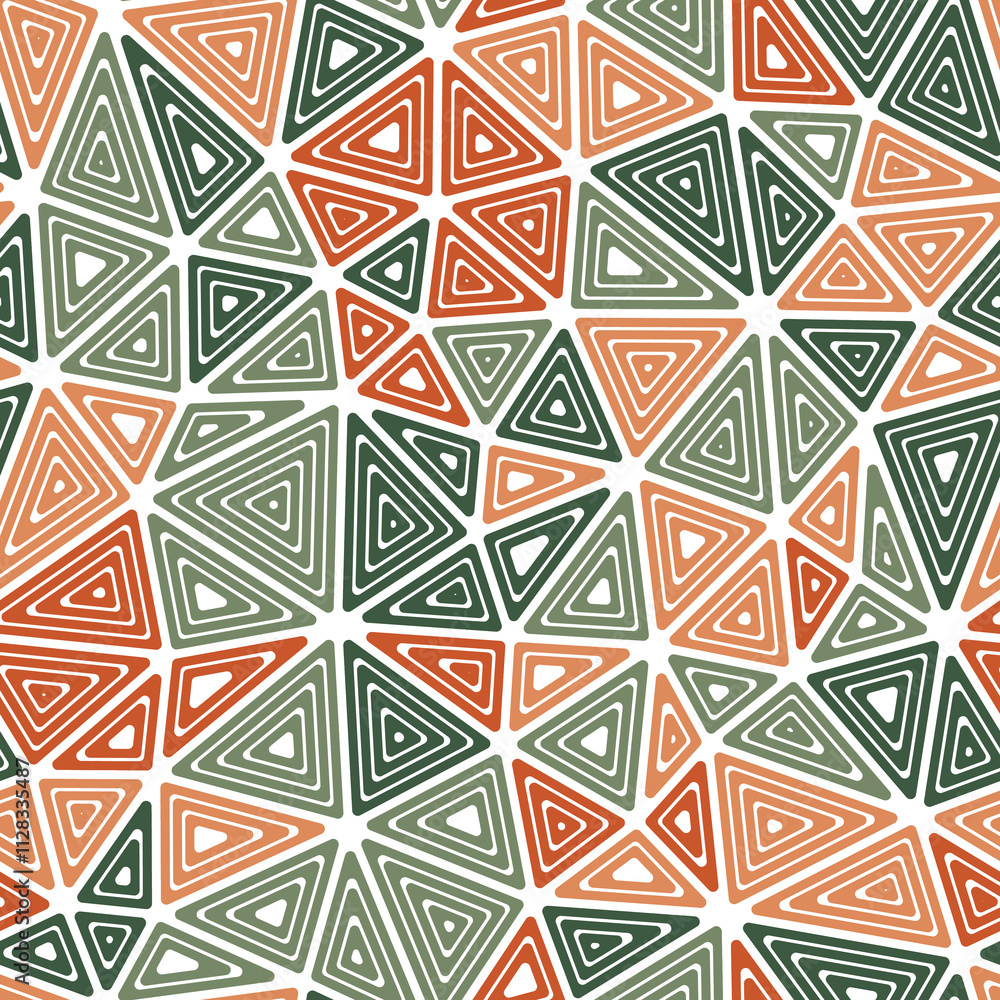 Poster background with triangles pattern. multiple repeated inner triangles. medium shape size. multiple co
