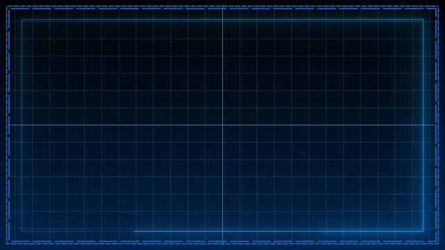 Neon rectangle hologram frame border viewfinder lights Lasers Geometric glow outline shape or laser glowing lines line animation. Abstract background space backdrop Electric fluorescent. Digital HUD