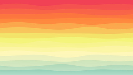 Rainbow coloured wave patterned background with a flowing design