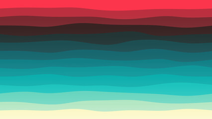 Red, blue and black coloured wave patterned background with a flowing design