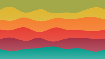 Red, green and blue coloured wave patterned background with a flowing design