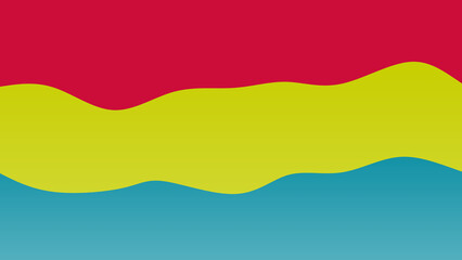Red, green and blue coloured wave patterned background with a flowing design