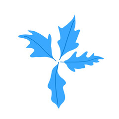 Four blue leave sheets illustration art