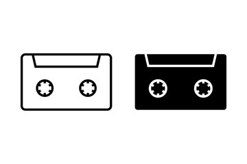 Cassette tape icon isolated on white background.