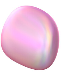 Iridescent Pink Abstract 3D Blob Shape
