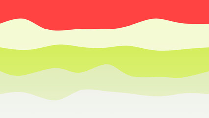 Red, white and green coloured wave patterned background with a flowing design