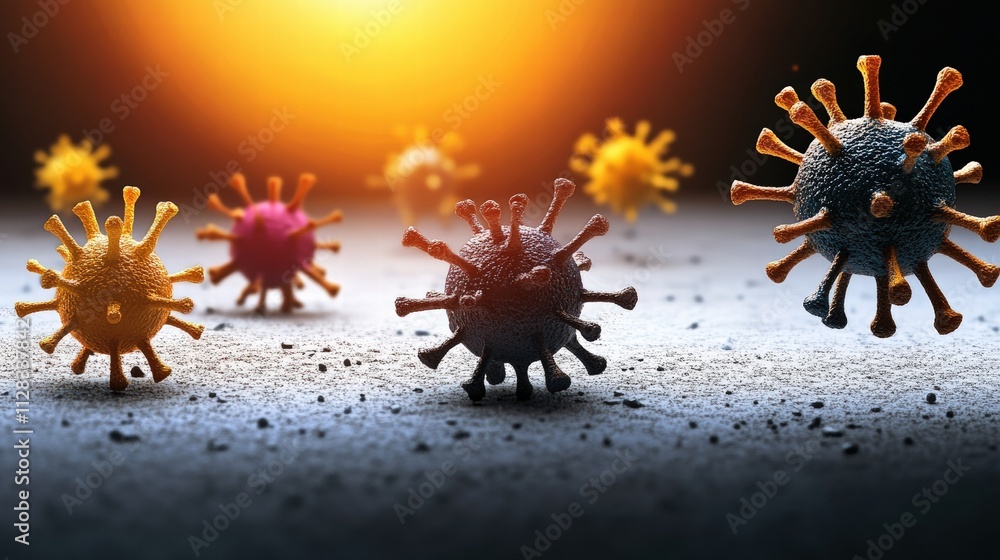 Poster colorful microbial particles in dynamic environment