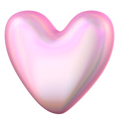 Iridescent Pink Abstract 3D Blob Shape