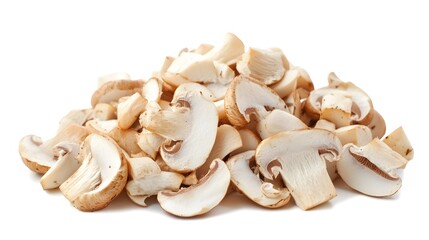 Fototapeta premium Chopped Mushroom isolated in white background