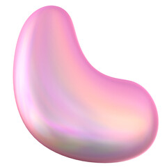Iridescent Pink Abstract 3D Blob Shape
