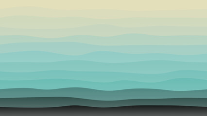Sky blue and cream coloured wave patterned background with a flowing design