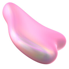 Iridescent Pink Abstract 3D Blob Shape