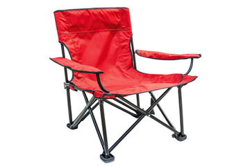 Comfortable red folding chair ideal for outdoor activities and relaxation during sunny days with friends and family gatherings