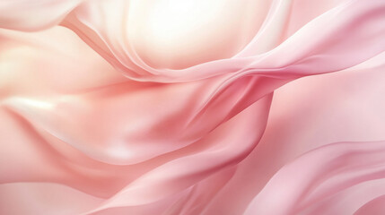 Obraz premium Soft pink fabric drapes gracefully, creating serene and elegant atmosphere. gentle waves and smooth texture evoke sense of calm and sophistication