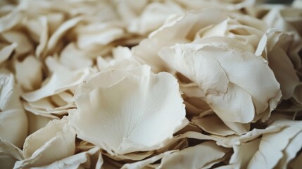 Delicate Cream Rose Petals Softly Arranged Together