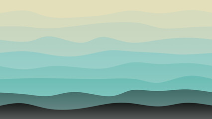 Black and sky blue coloured wave patterned background with a flowing design