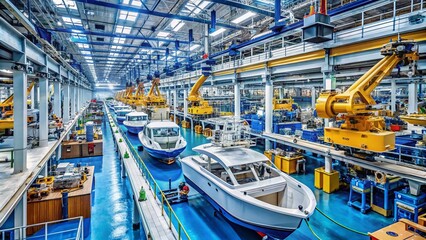 Boat Manufacturing Facility - Modern Production Line