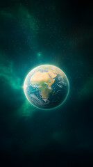 Fototapeta premium Captivating planet earth a mesmerizing view of our blue planet cosmic environment digital art space perspective nature's beauty