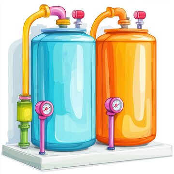 colorful tanks with gauges clip art preview