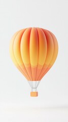 Fototapeta premium Orange hot air balloon floating. AI.