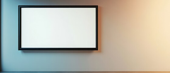 Elegant Minimalist Room with Large Blank Frame on the Wall