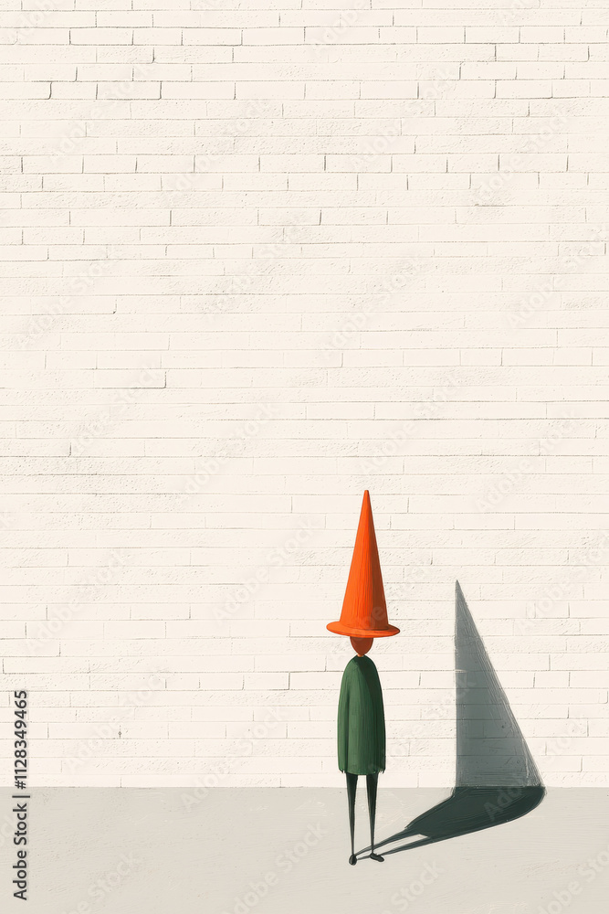 Poster exploring solitude and surrealism: a minimalistic study of emotion and imagination with abstract fig