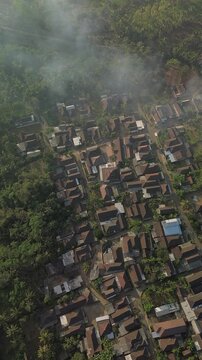 aerial 4k footage of rural atmosphere in the morning