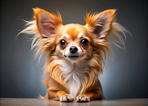 Funny Long Hair Chihuahua Dog Photos, Hilarious Chiweenie Pictures, Cute Longhaired Chihuahua Images,  Adorable Small Dog Photoshoot