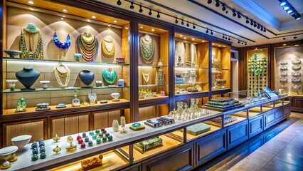 Luxurious Jewelry Display - Precious Metals & Gems