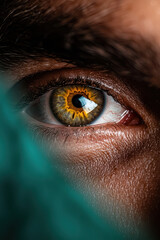 Captivating Closeup of a Human Eye Showcasing Vivid Iris Colors and Intricate Textures in Striking Detail