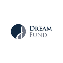 A circular logo combining DF initials and a globe, symbolizing global impact and financial growth with a dream-focused vision.