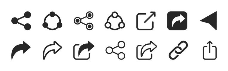 Share vector icon set. Share, link or connection icon