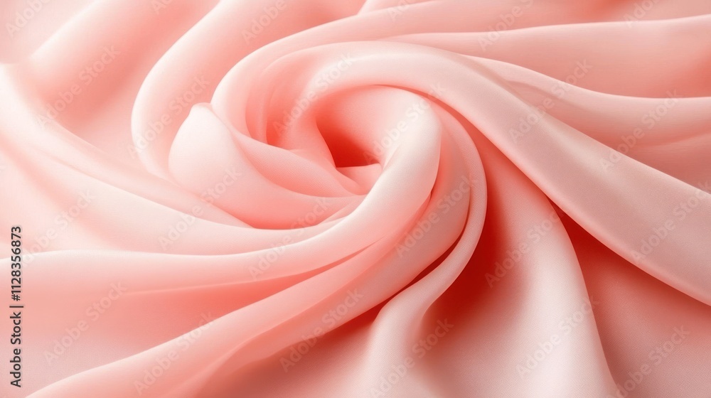 Poster soft flowing peach fabric with gentle folds and texture