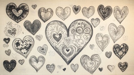 An Intricate Collection Of Artistic Black Hearts
